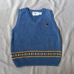 Kitestrings Boys Blue Vest w/Embroidered Dog Size 5/6